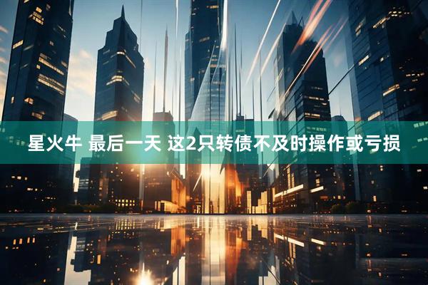 星火牛 最后一天 这2只转债不及时操作或亏损